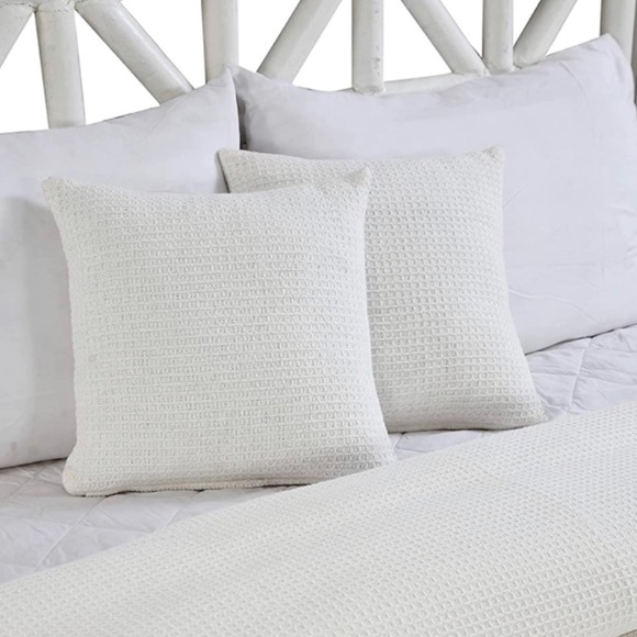 Luxury HomeChic Ivory Waffle Weave Throw Pillow Covers